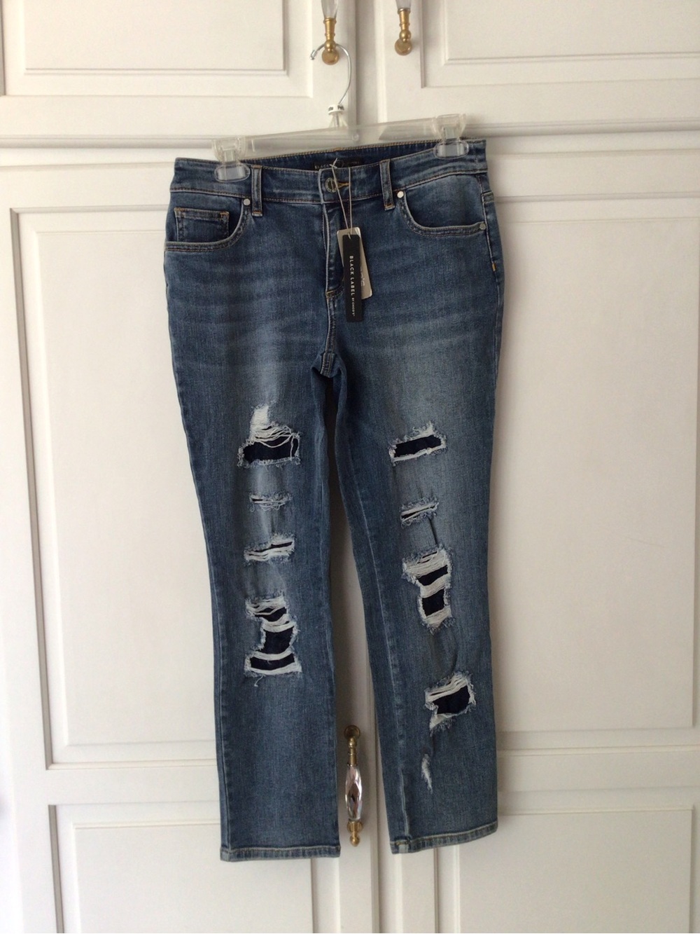 Black Label Distressed Blue Boyfriend Jeans